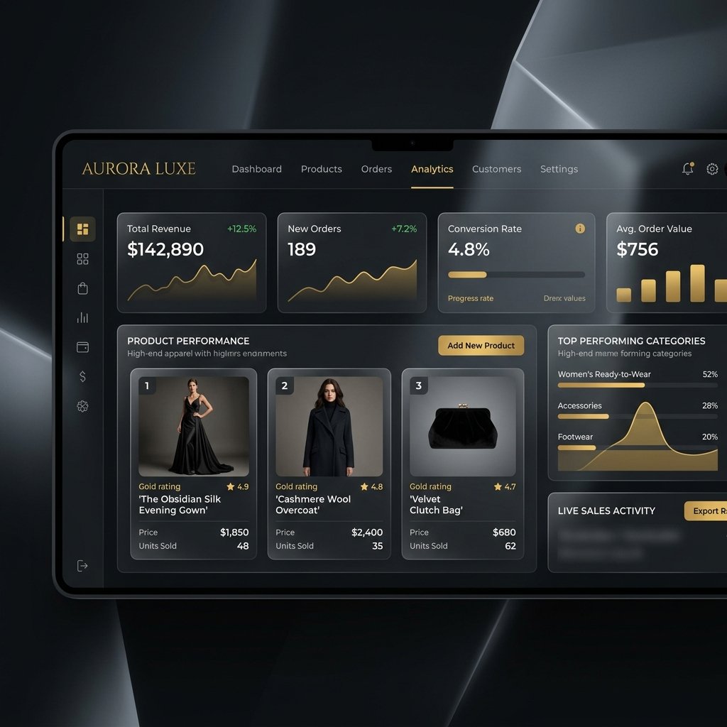 Global Luxury Fashion Storefront Shopify Plus Dashboard